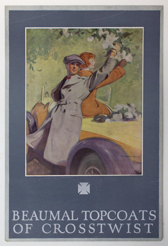 1923 Beaumal Topcoats of Crosstwist Easel Sign McClelland Barclay Fashion