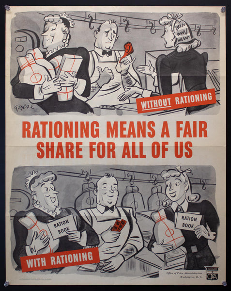 1943 Rationing Means A Fair Share For All Of Us Herbert Roese WWII OPA