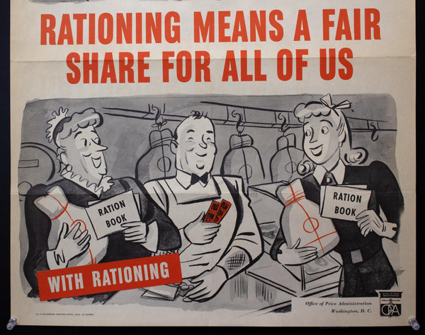 1943 Rationing Means A Fair Share For All Of Us Herbert Roese WWII OPA
