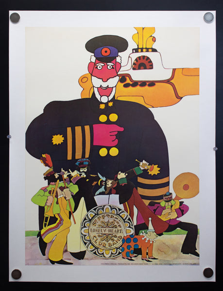 1968 The Beatles Yellow Submarine Columbia CBS Records 4 Poster Set