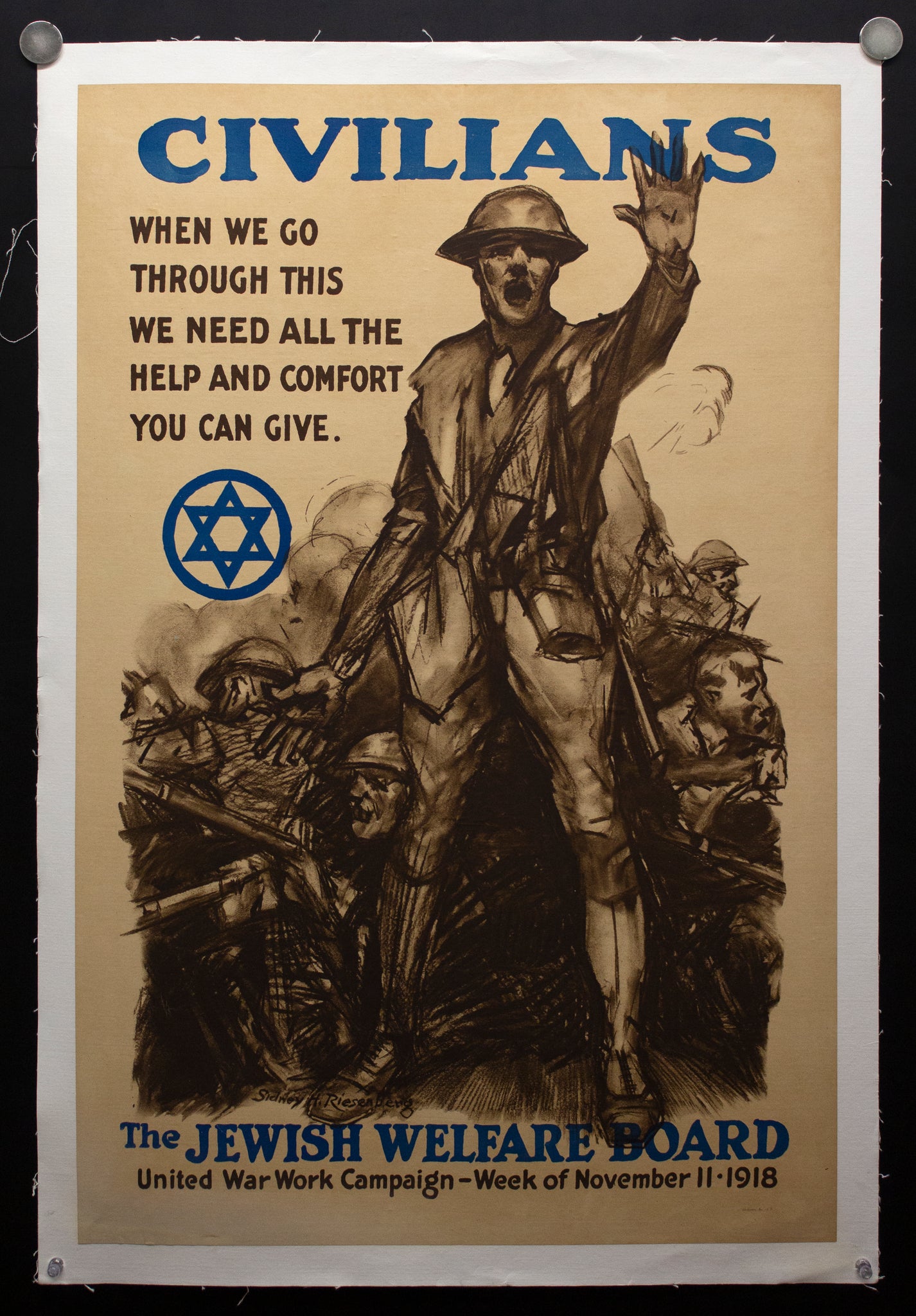 1918 Civilians Jewish Welfare Board by Sidney Reisenberg WWI