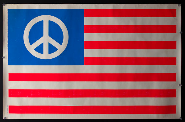 1971 American Peace Flag Blacklight Artko Studios Vintage Original