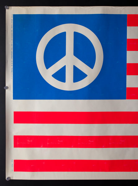 1971 American Peace Flag Blacklight Artko Studios Vintage Original