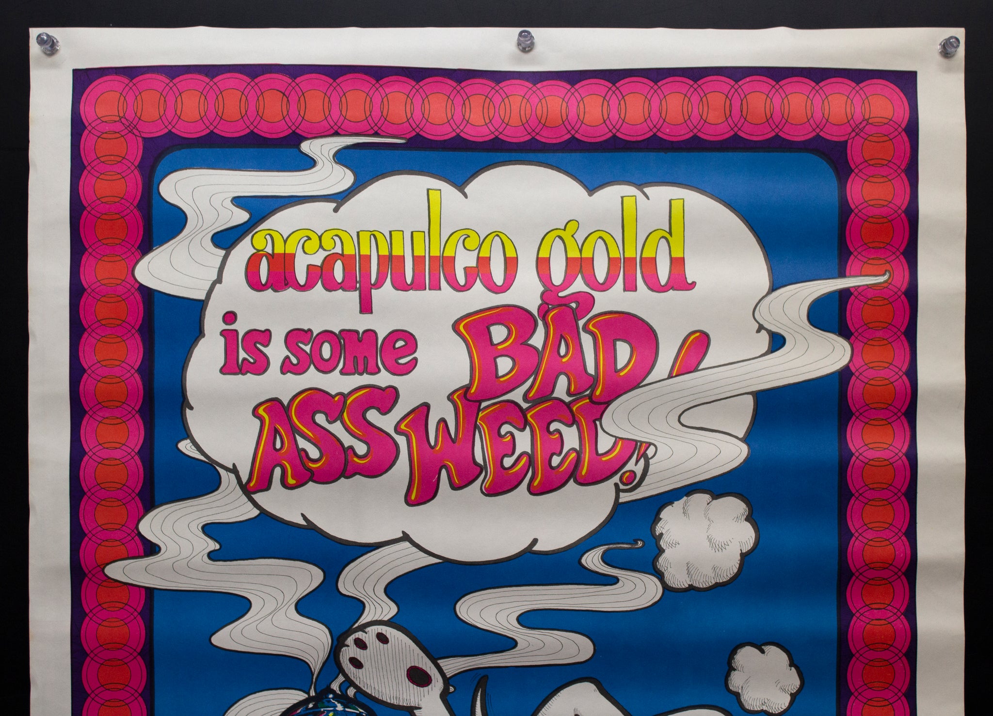 1972 Acapulco Gold Is Some Bad Ass Weed Blacklight Poster Snoopy