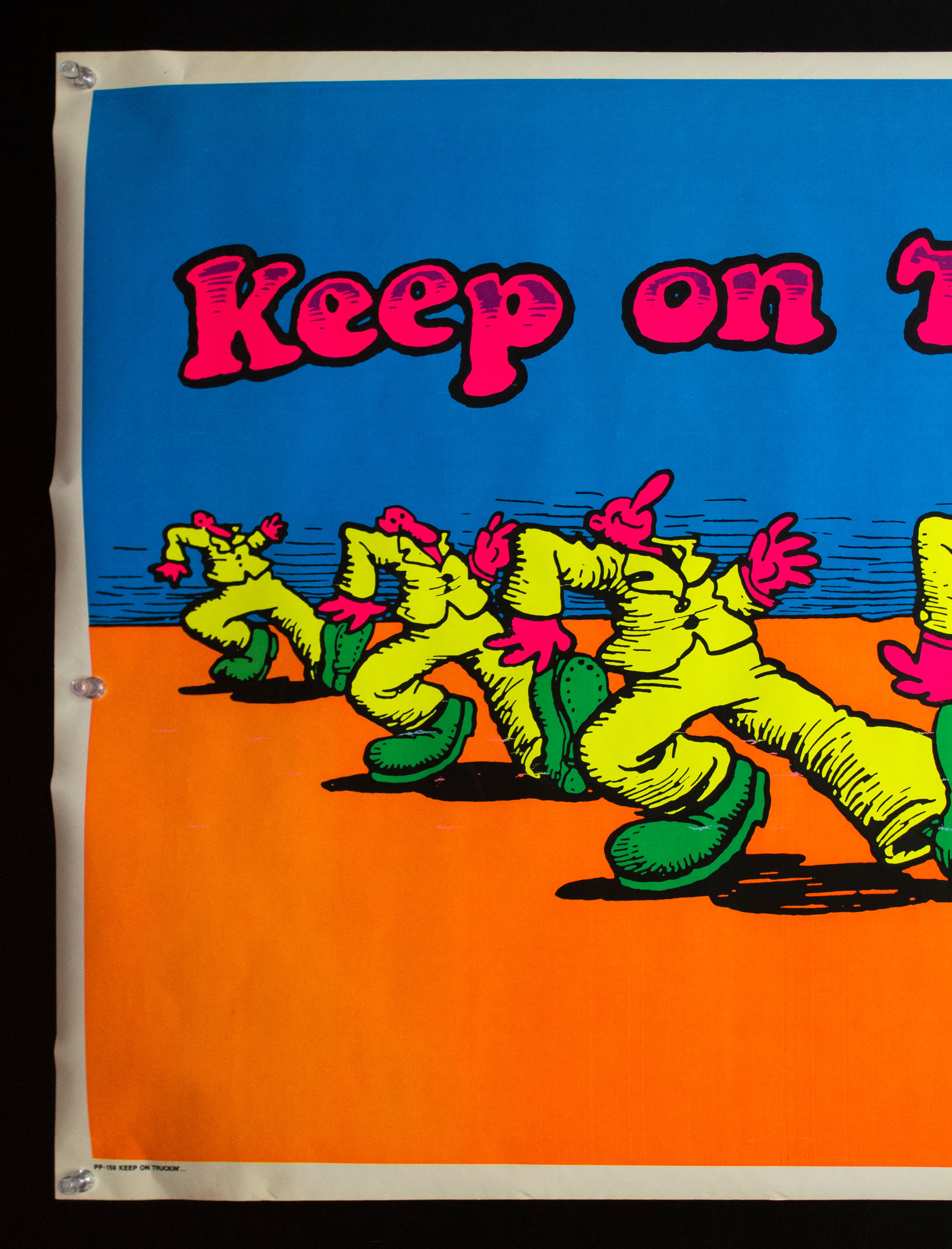 c.1971 Keep On Truckin… Robert Crumb Blacklight Vintage Original