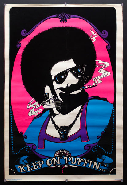 1973 Keep On Puffin Blacklight Marijuana JOB Rolling Papers Vintage