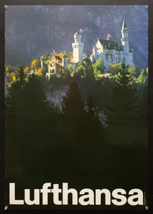 c.1974 Lufthansa Neuschwanstein Castle Travel Germany Airline