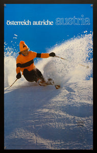 1974 Austria Tourism Ski Skiing by Franz Hoppi Hoppichler Vintage Original
