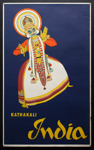 1958 India Kathakali Indian Dancer Travel Eagle Lithographing Co Calcutta