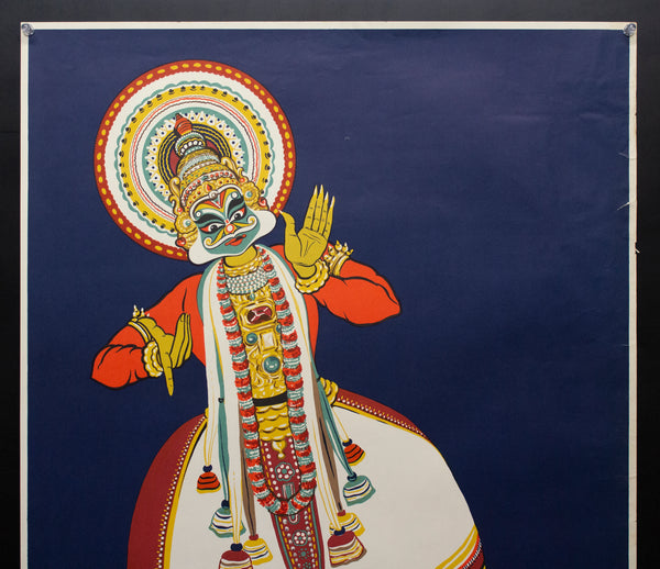 1958 India Kathakali Indian Dancer Travel Eagle Lithographing Co Calcutta