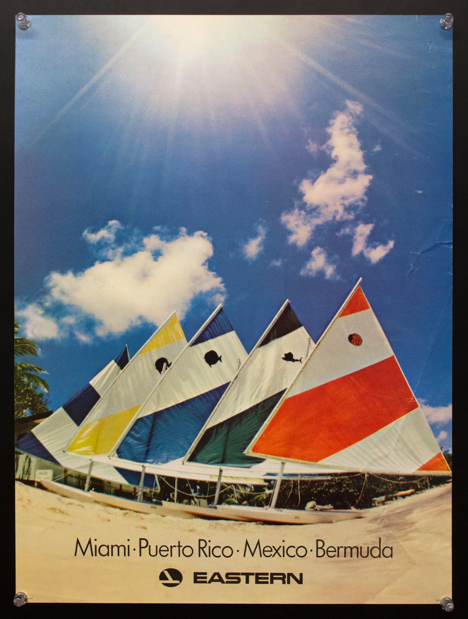 c.1970s Eastern Airlines Miami Puerto Rico Bermuda Mexico Sailboats
