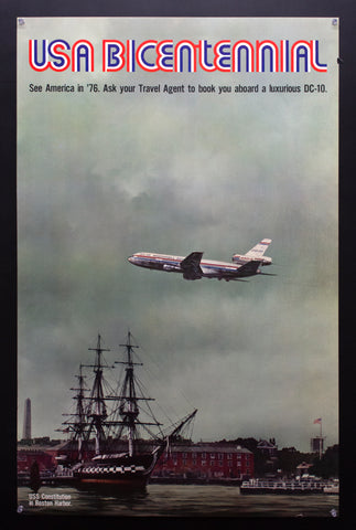 1976 USA Bicentennial McDonnell Douglas DC-10 Boston Harbor Robert Grant Smith