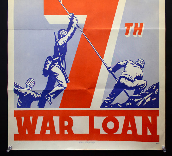 1945 Buy Your Extra Bonds Here 7th War Loan Marines Raising Flag Iwo Jima WWII