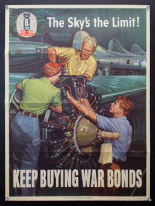 1944 The Sky’s The Limit Keep Buying War Bonds WWII US Treasury