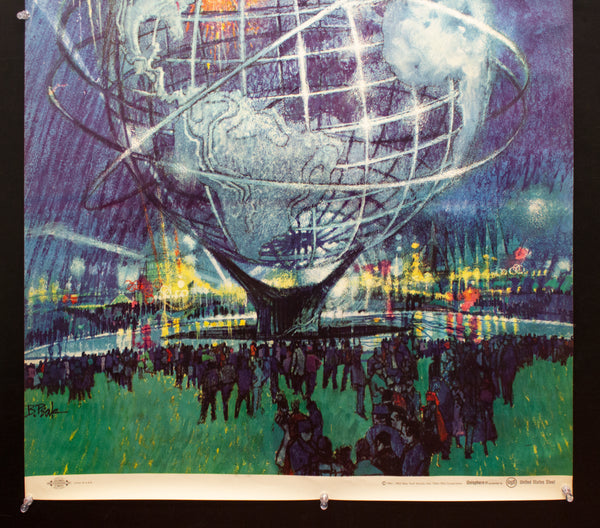 1964-65 New York World’s Fair by Bob Peak United States Steel Unisphere Blue