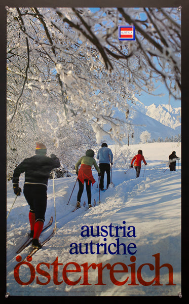 1974 Austria Cross Country Skiing Tourism by Albert Herndl Vintage Original