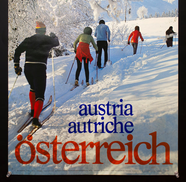1974 Austria Cross Country Skiing Tourism by Albert Herndl Vintage Original