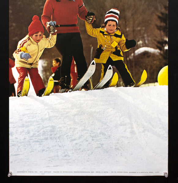 1974 Austrian Tourism Skiing Poster by Franz Hoppichler Vintage Original