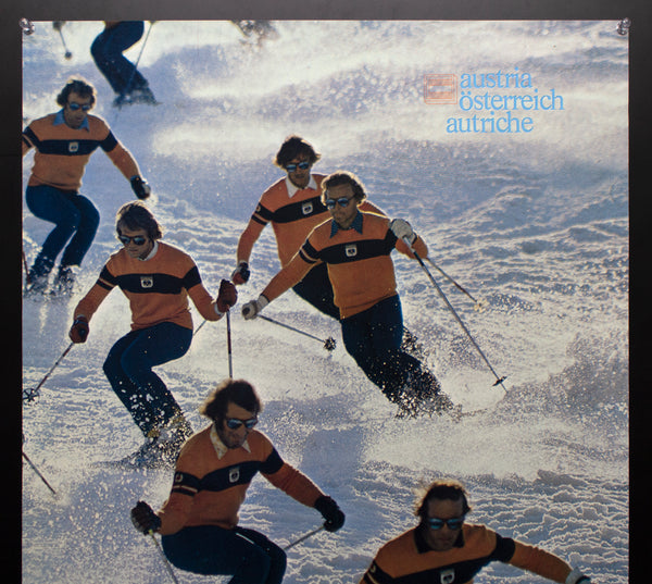 1975 Austria Ski School Poster by Frank Hoppichler Vintage Original VG+