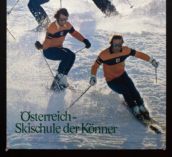 1975 Austria Ski School Poster by Frank Hoppichler Vintage Original VG+