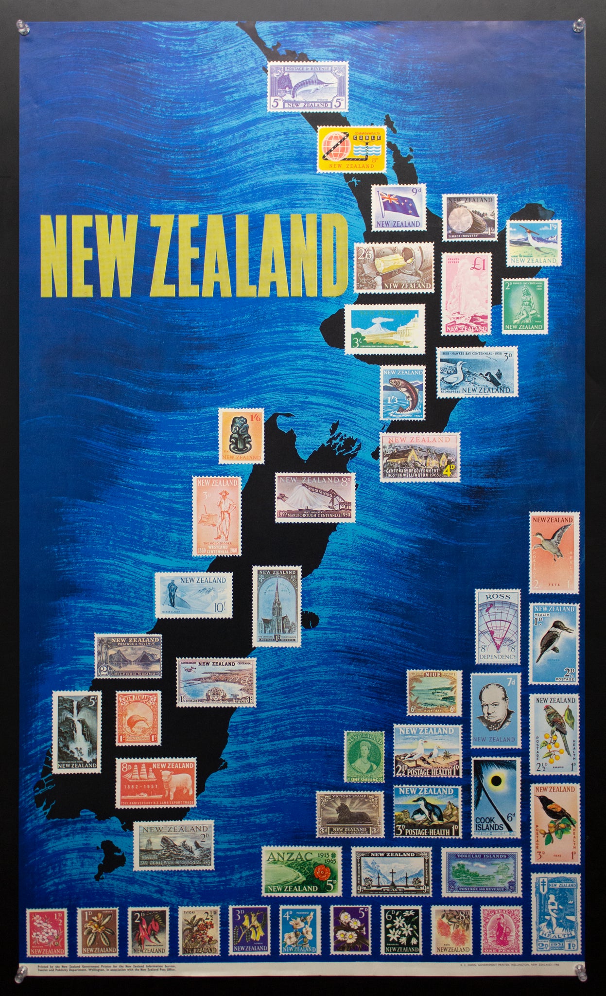 1966 New Zealand Tourist Publicity Department Post Office Stamps Travel