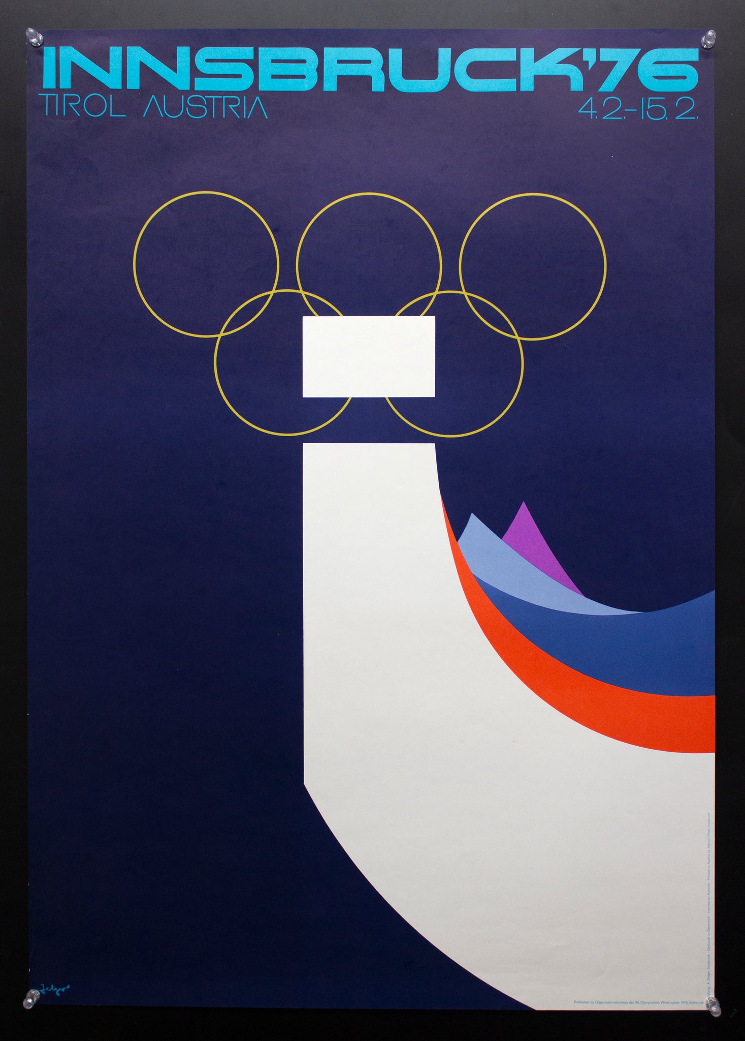 1976 Vintage Original Winter Olympics Poster by Arthur Zelger