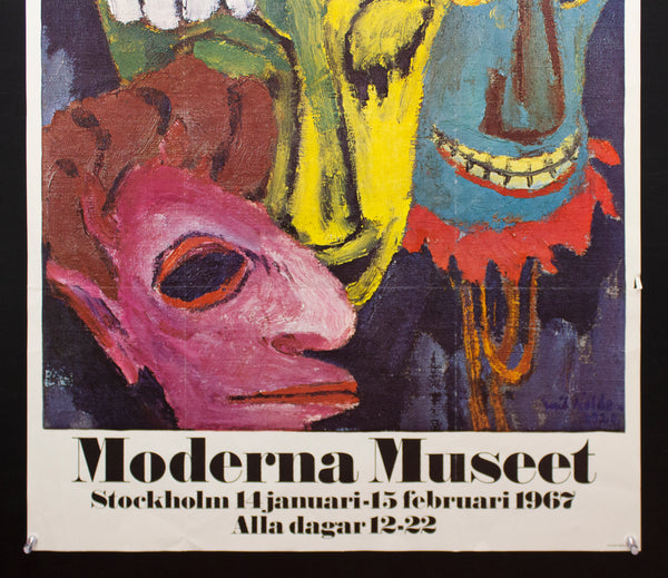 1967 Emil Nolde Moderna Museet Stockholm Art Exhibit Masks Vintage