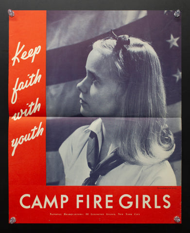 c.1942 Keep Faith With Youth Camp Fire Girls by Ruth Nichols