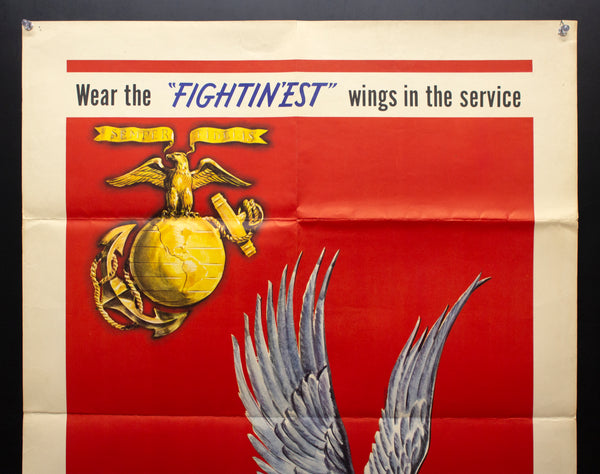 1942 Wear the Fightin'est Wings In The Service Fly With The Marines USMC WWII