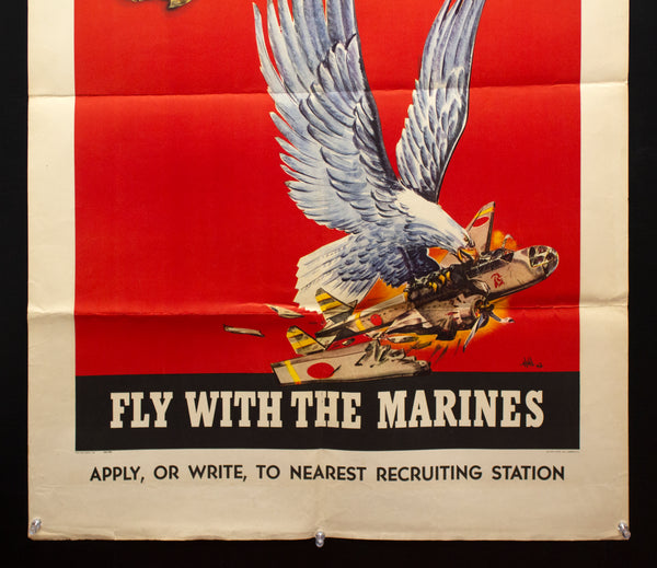 1942 Wear the Fightin'est Wings In The Service Fly With The Marines USMC WWII