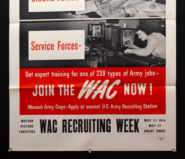 1944 Women’s Army Corps WAC Motion Picture Theaters Recruiting Week WWII