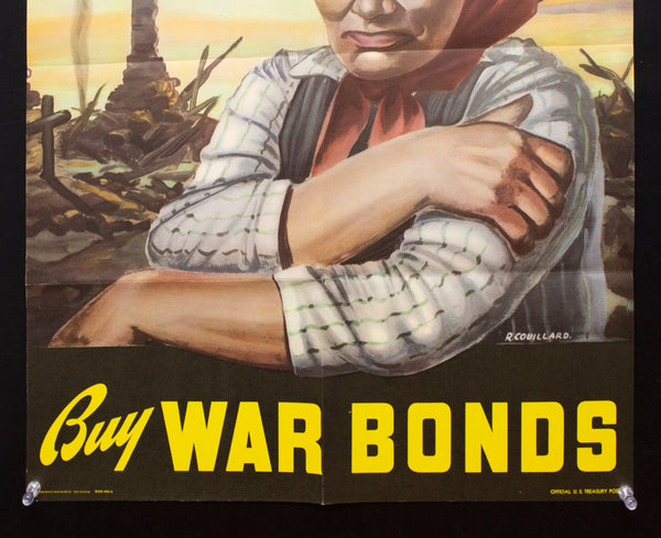 1943 And WE Talk About Sacrifice Buy War Bonds Poster R. Couillard WWII Large