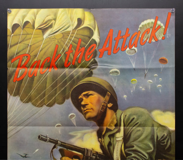 1943 Back The Attack! Buy War Bonds 3rd War Georges Schreiber Airborne Larger Size