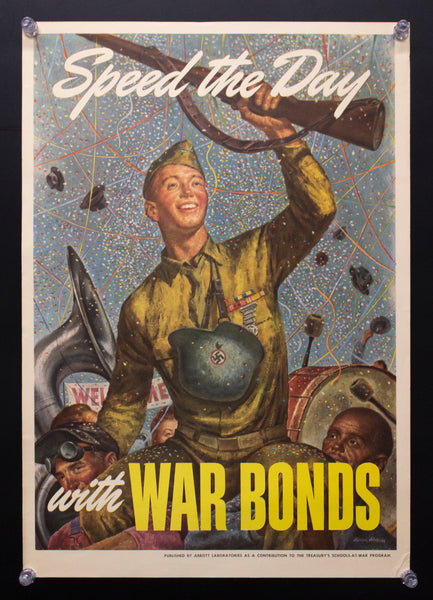 1943 Speed The Day With War Bonds by Joseph Hirsch Abbott Laboratories WWII