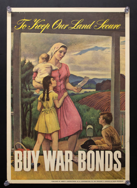 1943 To Keep Our Land Secure Buy War Bonds Leon Kroll Abbott Laboratories WWII