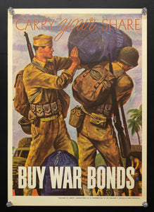1944 Carry Your Share Buy War Bonds Joseph Hirsch Abbott Laboratories WWII
