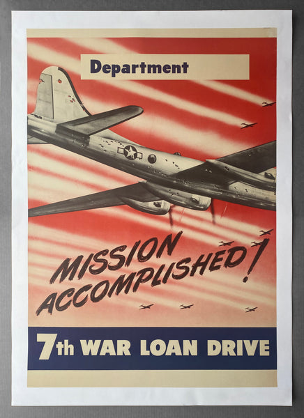 1945 Mission Accomplished! 7th War Loan Drive Flak Riddled B-29 Bomber