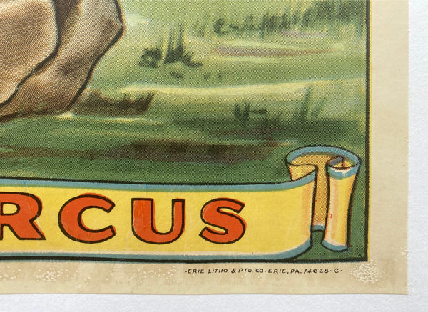 c.1930s Cole Bros. Circus The Children's Favorite Circus Hippopotamus