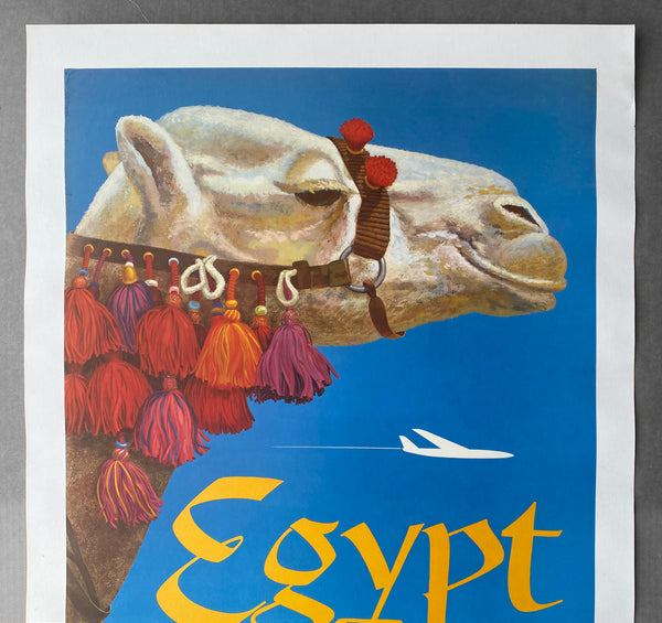 c.1950s Fly TWA Egypt David Klein Vintage Original Great Pyramid Sphinx of Giza