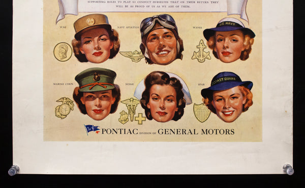 c.1943 Pontiac Salutes the Men and Women of our Fighting Forces WWII