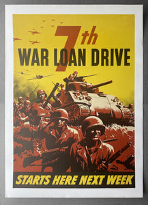 1945 7th War Loan Drive Starts Here Next Week US Treasury WWII