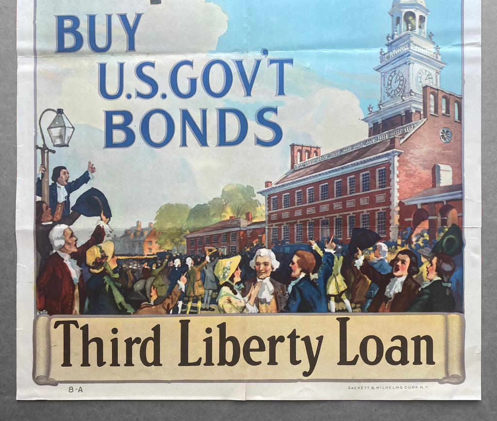 Original Vintage Poster USA BONDS - THIRD LIBERTY LOAN CAMPAIGN