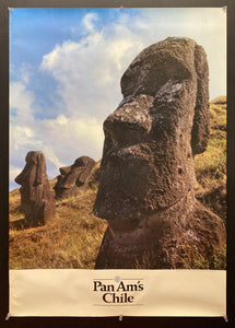 c.1979 Pan Am’s Chile Easter Island Moai Head Carvings Pan American Airlines