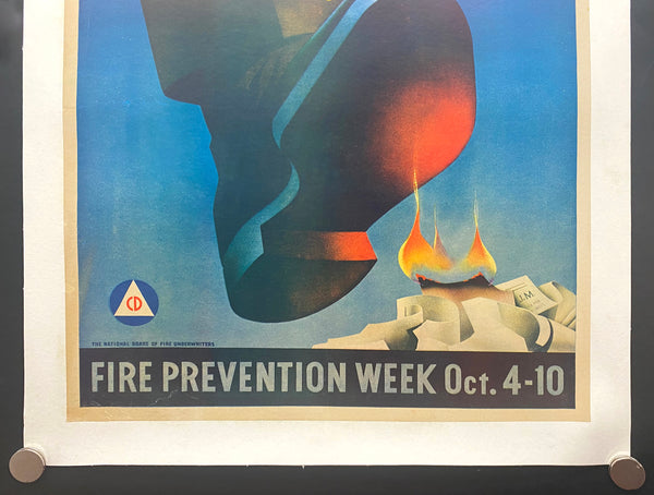 1942 Every Fire Is Sabotage Fire Prevention Week Oct. 4 to 10 Victor Keppler WWII