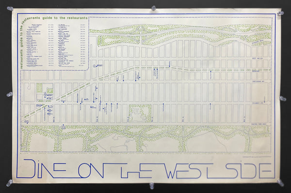 1978 Dine On The West Side New York City Restaurant Guide Map Poster