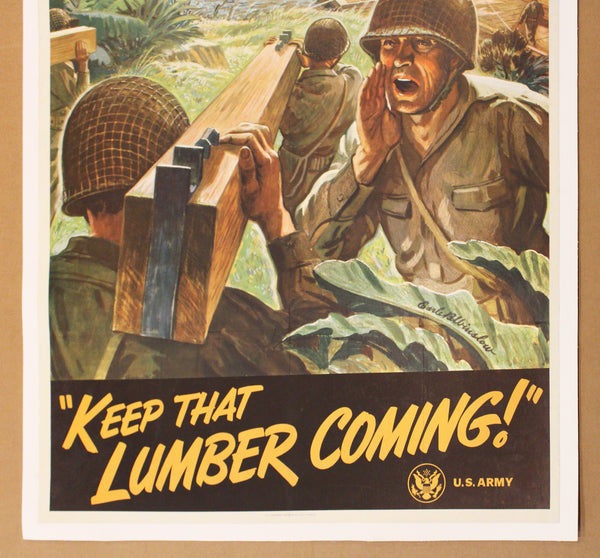 1943 Keep That Lumber Coming by Earle B. Wilson US Army WWII