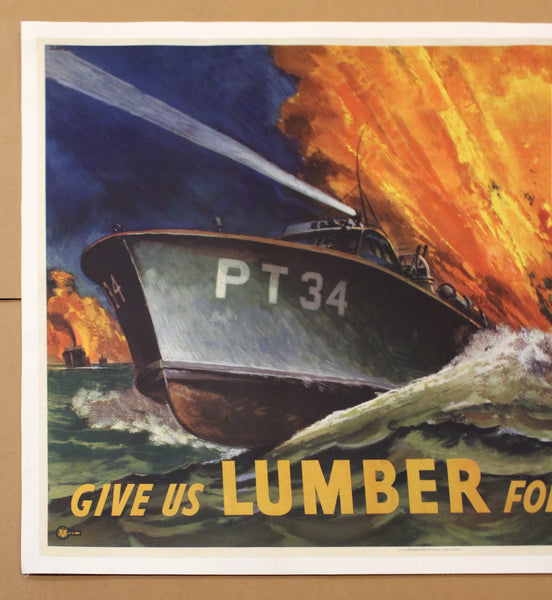 1943 Give Us Lumber For More PT’s Patrol Torpedo Boat WWII