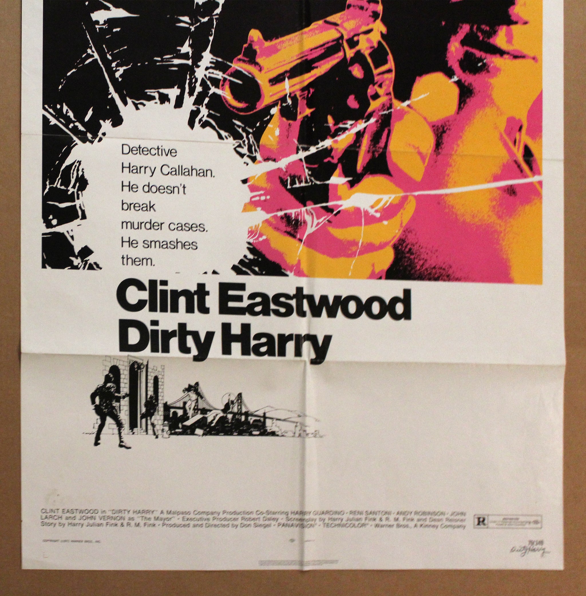 1971 Dirty Harry One Sheet Movie Poster Warner Bros. Clint Eastwood –  Golden Age Posters