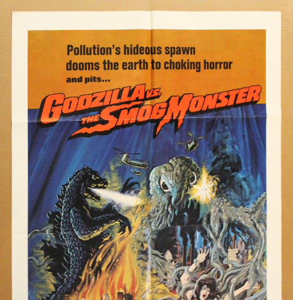 1972 Godzilla vs. Smog Monster One Sheet Movie Toho Co. Ltd Kaiju 1st American Release