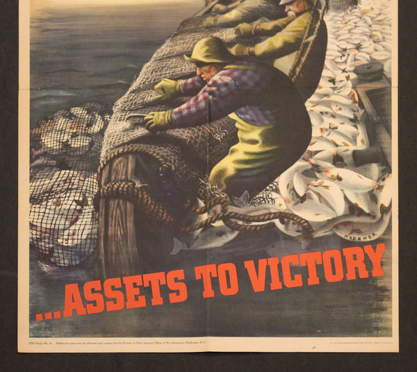 1943 America’s Fishing Fleet And Men Assets To Victory Henry Koerner WWII